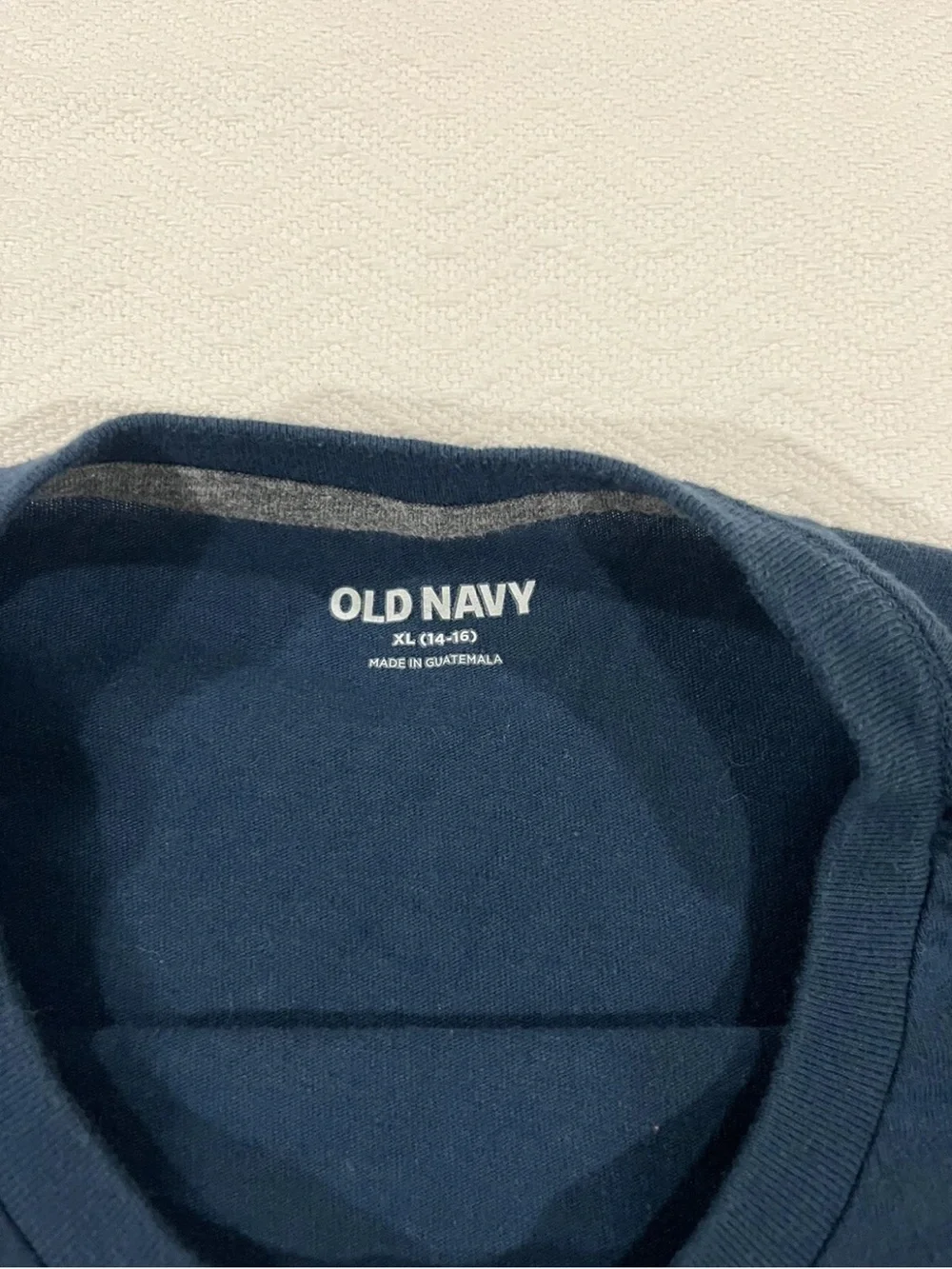 Old Navy Dark Blue Tee with Yellow Mountain Graphic